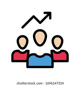 team vector flat color icon 