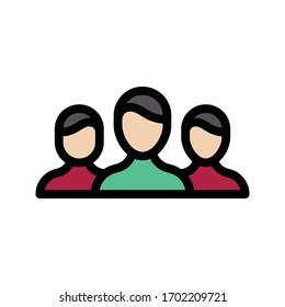 team vector flat color icon 