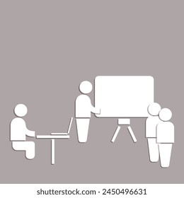 Team. Vector flat group of people. Avatar, user profile, person icon, gender neutral silhouette, profile picture. Conference. Cooperation. The team works together