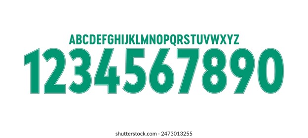 team vector font 2020-21 sports style font kit. werder bremen font. sports style letters and numbers for soccer team on away jersey background.