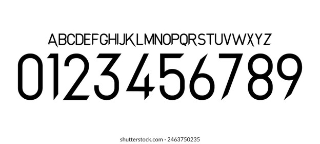 team vector font 2022 - 2023 sports style font kit. manchester united font. sports style letters and numbers for soccer team on away jersey background.