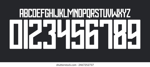 team vector font 2023- 2024 sports style font kit. Benfica font. sports style letters and numbers for soccer team on away jersey background.