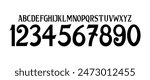 team vector font 2024-25 sports style font kit. Madrid font. sports style letters and numbers for soccer team on home jersey background.