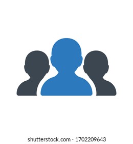 team vector glyph color icon 