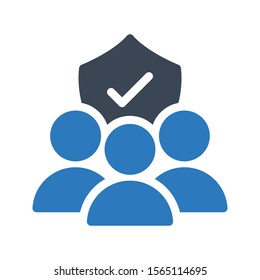 team vector glyph colour icon 