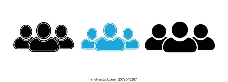 team vector glyph flat icon set. User and group of people vector icon set.