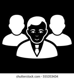 Team vector icon. Flat white symbol. Pictogram is isolated on a black background. Designed for web and software interfaces.