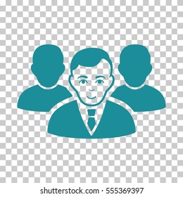 Team vector icon. Illustration style is flat iconic soft blue symbol on a chess transparent background.