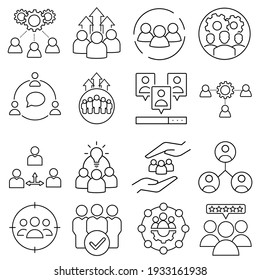 Team Vector icon set. development illustration sign collection. progress symbol or logo. 