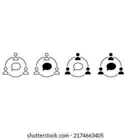 Team Vector icon set. Teamwork illustration sign collection. chat symbol. communication logo.