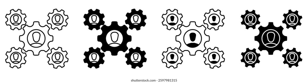 Team vector icon set. Teamwork illustration sign collection. Development  symbol. Progress  logo. 