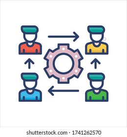 team vector icon style illustration. Startup and New Business outline filled symbol icon. EPS 10