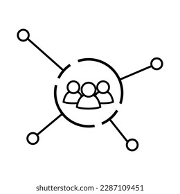 Icono del vector del equipo. Signo de ilustración de trabajo en equipo. símbolo de conversación. logotipo de comunicación.