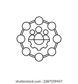 Icono del vector del equipo. Signo de ilustración de trabajo en equipo. símbolo de conversación. logotipo de comunicación.