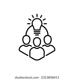 Icono de vector de equipo. Símbolo de ilustración de trabajo en equipo. Signo o logotipo de externalización.