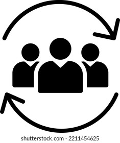 Ilustración de Team Vector en un fondo transparente. Símbolos de calidad superior. Iconos vectoriales de glifos para diseño de conceptos y gráficos. 

