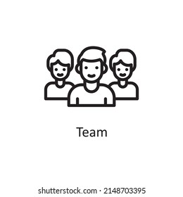 Team vector Outline Icon Design illustration. Creative Process Symbol on White background EPS 10 File