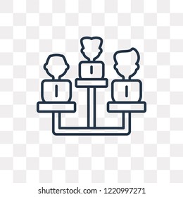 Team vector outline icon isolated on transparent background, high quality linear Team transparency concept can be used web and mobile
