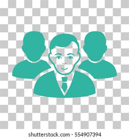 Team vector pictogram. Illustration style is flat iconic cyan symbol on a chess transparent background.