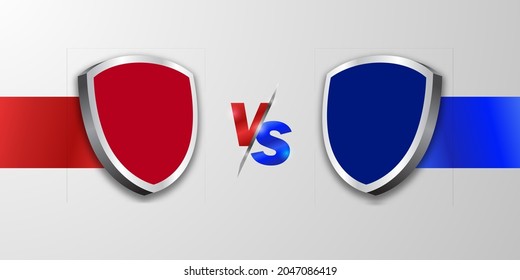 Team A Versus Team B, Red Vs Blue Club 3d Shield Emblem For Sport, Soccer, Basketball, Challenge, Tournament