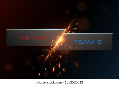 Team versus background with sparks effect