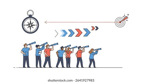 Team Vision with Compass and Arrow Finding the Right Direction to Target