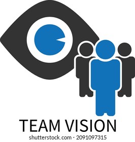 Team vision icon, tram work mission and vision vector icon