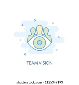 Team vision trendy icon. Simple line, colored illustration. Team vision symbol flat design from Startup set. Can be used for UI/UX