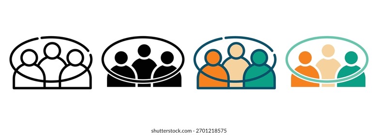 coleção de vários estilos do ícone da web da equipe