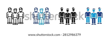 Team Web icon with multiple style collection
