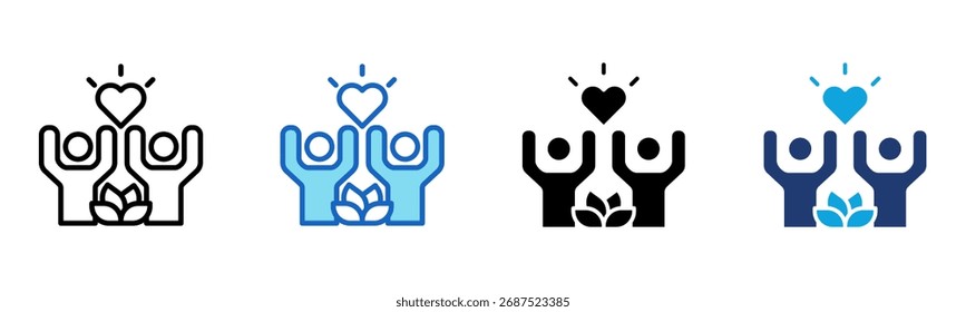 Team Wellbeing Symbol Multi Style Vektorgrafik