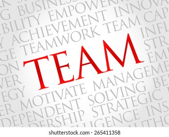 Team word cloud, business concept