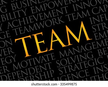 Team word cloud, business concept