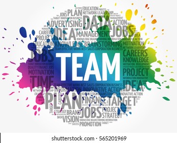 TEAM word cloud collage, business concept background