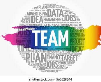 TEAM word cloud collage, business concept background