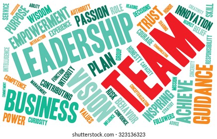 Team Word Cloud On a White Background. 