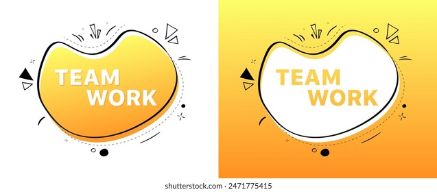 Team work banner. Flat style. Vector illustration.