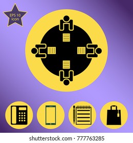 team work black vector icon. Flat style.