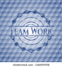 Team Work blue polygonal emblem.