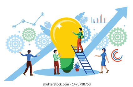concepto de creación de equipos de trabajo idea e ilustración de crecimiento vectorial
