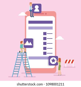 team work building User Interface for smart phone application