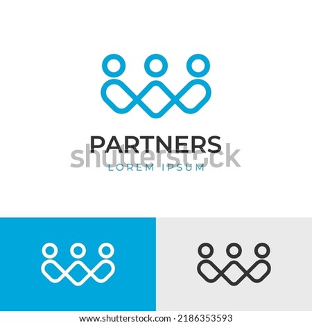 team work business abstract people colorful logo icon design, Family teamwork coworking emblem sign symbol