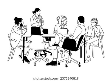 Team work business concept vector on white.
