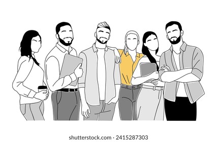 Team work business concept vector art illustration