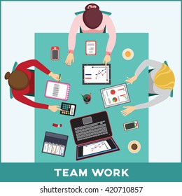 Team Work Business Team Working Together Stock Vector (Royalty Free ...