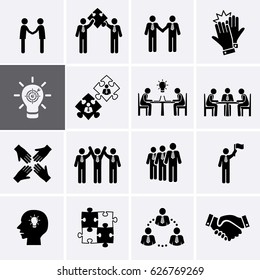Team Work, Career and Business Process Icons. Vector human resource management