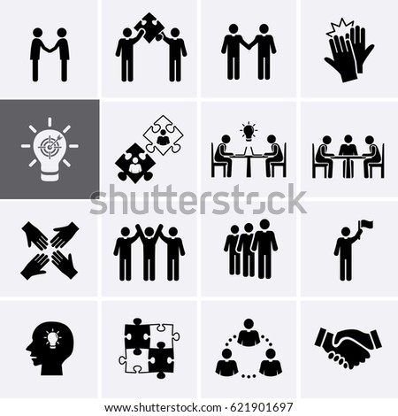 Team Work, Career and Business Process Icons. Vector human resource management