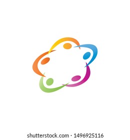 team work charity logo vector illustration template