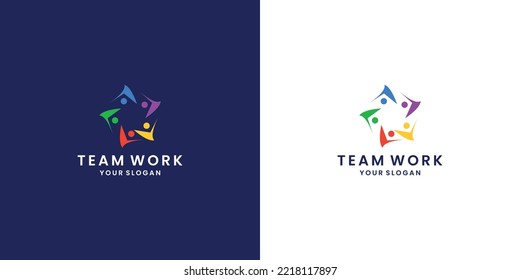 team work community logo design template