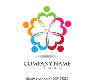 Team work community people logo